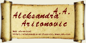 Aleksandra Aritonović vizit kartica